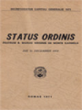 Status Ordinis Fratrum B. Mariae Virginis de Monte Carmelo, die 31 Decembris 1970