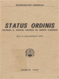 Status Ordinis Fratrum B. Mariae Virginis de Monte Carmelo, die 31 Decembris 1979