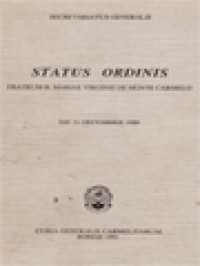 Image of Status Ordinis Fratrum B. Mariae Virginis De Monte Carmelo, Die 31 Decembris 1989