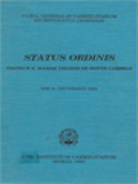Image of Status Ordinis Fratrum B. Mariae Virginis De Monte Carmelo, Die 31 Decembris 1992