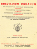 Breviarium Romanum: Pro Fratribus Et Monialibus Discalceatis Ordines Beatae Mariae Virginis De Monte Carmel; Pars Prior: A Die 1 Januarii Ad Diem 31 Julii