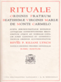 Image of Rituale Ordinis Fratrum Beatissimae Virginis Mariae de Monte Carmelo