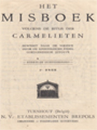 Image of Het Misboek Volgens De Ritus Der Carmelieten