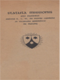 Statuta Missionis: Pro Fratribus Ordinis B. V. M. De Monte Carmelo In Vicariatu Apostolico De Malang