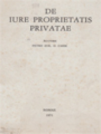 Image of De Iure Proprietatis Privatae