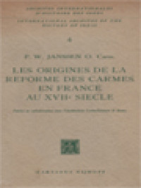 Image of Les Origines De La Reforme Des Carmes En France Au XVII Siecle
