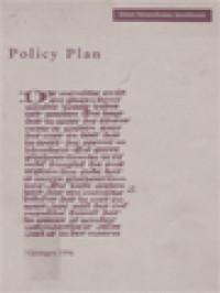 Image of Policy Plan: Adopted By The Titus Brandsma Intituut, May 24, 1996