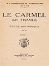 Image of Le Carmel En France: Étude Historique, Tome I