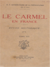 Le Carmel En France: Étude Historique, Tome VII