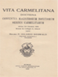 Vita Carmelitana: Doctrina Conventus Magistrorum Novitiorum Ordinis Carmelitarum