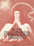 Actas Del Congreso Internacional Teresiano - Congreso International Teresiano 4-7 Octubre 1982, Volumen I