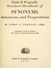 Funk & Wagnalls Standard Handbook Of Synonyms, Antonyms, And Prepositions