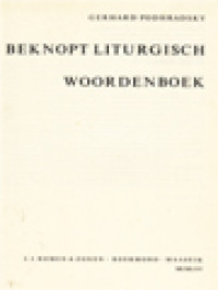 Image of Beknopt Liturgisch Woordenboek