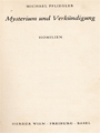 Image of Mysterium Und Verkündigung: Homilien