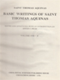 Basic Writings Of Saint Thomas Aquinas II.2