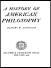 A History Of American Philosophy