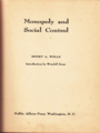Image of Monopoly And Social Control
