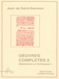 Oeuvres Completes 2: Méditations Et Soliloques 1