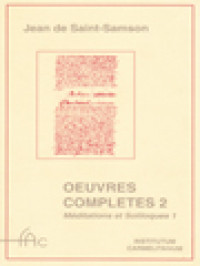 Oeuvres Completes 2: Méditations Et Soliloques 1